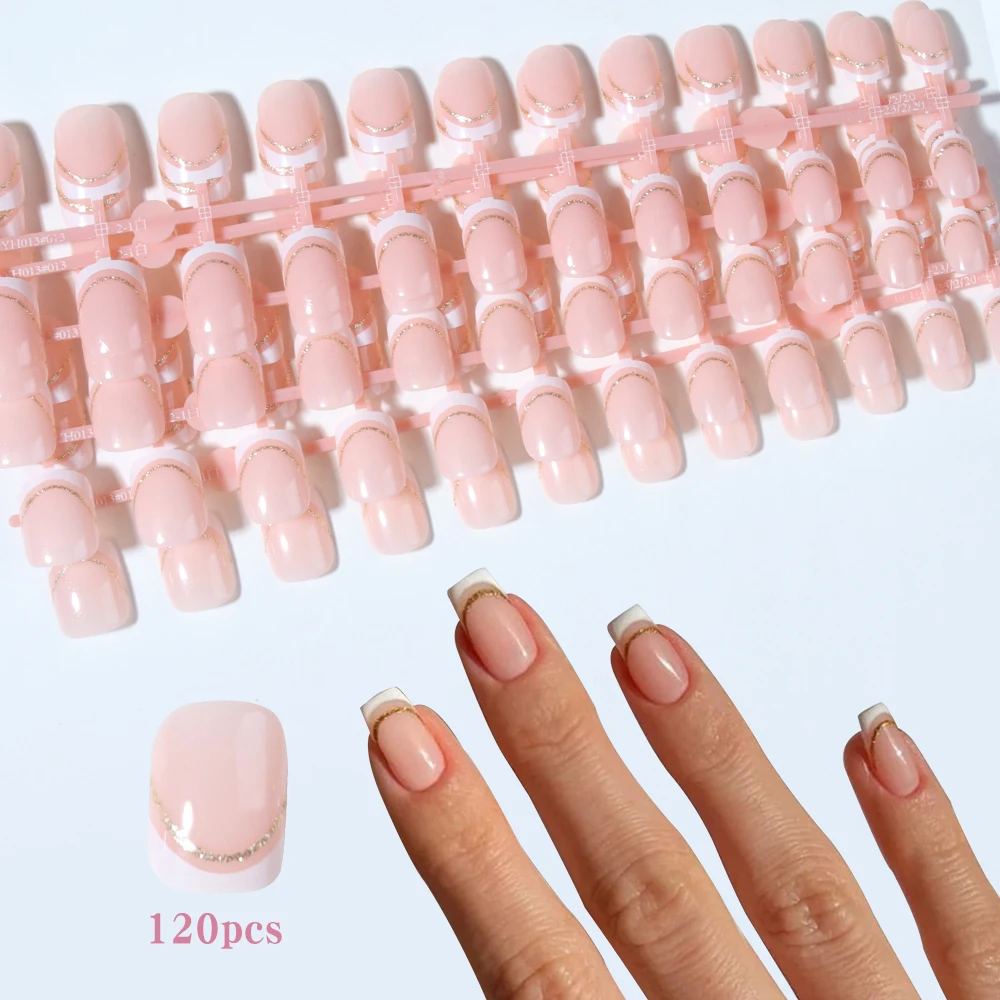 120個（5パック）ショートスクエアプレスオンネイル、グリッ - Nail Art Gliter のレビューと価格