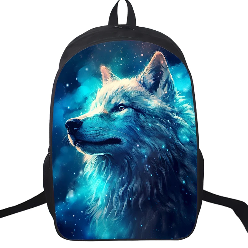 Large Capacity Galaxy Wolf Lion School Bag Backpack for Girl Boy Children Animal Tiger Bookbag Teenager Student Travel Backpack