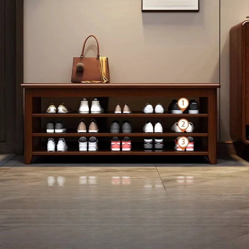 Luxury Shoe Ottomans Storage Stackable Space Saving Entryway Designer Step Stool Professional Wood Tabouret Trendy Furniture