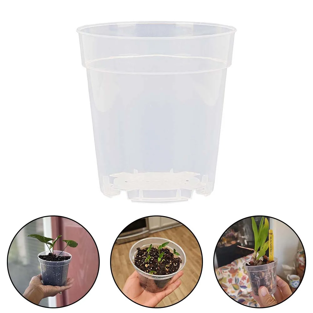 

Легкие прозрачные горшки для растений, набор из 10 штук, для различных нужд в садоводстве, с дренажем для здорового развития растений