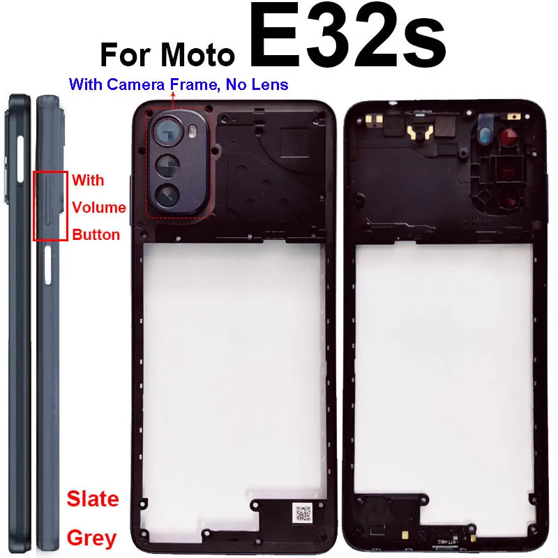 Middelste Frame Hoes Voor Motorola Moto E22 E22i E32 E 32S Middenbehuizing Met Lensframedelen