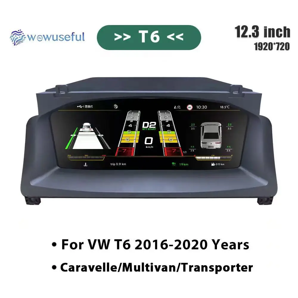 PrelingCar 10.25 Digitale Dashboard Cluster Voor VW Variant Caddy Touran T6 EOS Sharan Golf 5 Virtuele Instrumentenpaneel Cockpit