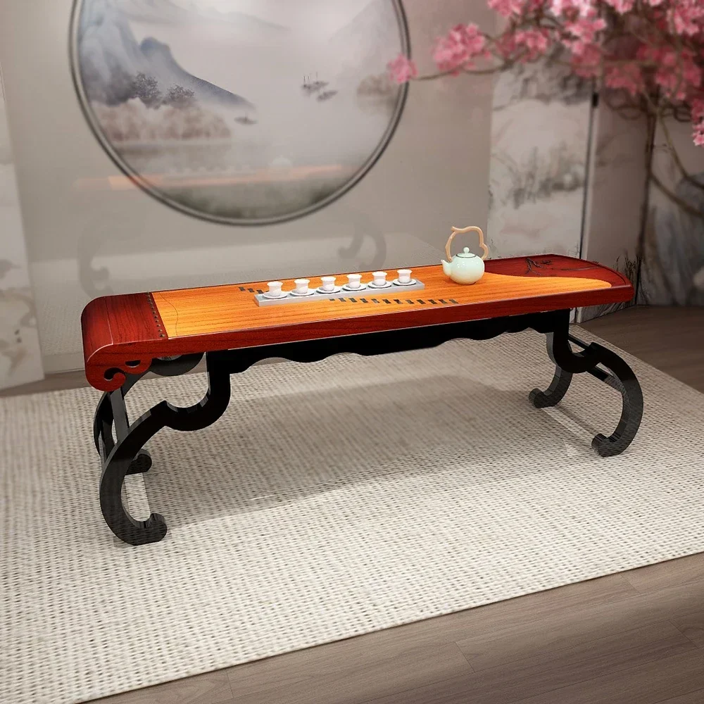 New Chinese guzheng ntique living room, tea room, Zen solid wood coffee