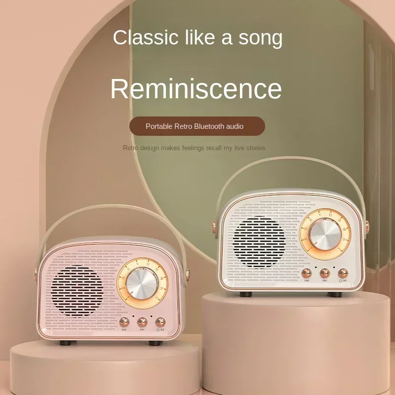 

Portable Decoration DW21 Stereo Subwoofer Speakers Home Music Player Retro Mini Classical Music Player Sound Bluetooth Speaker