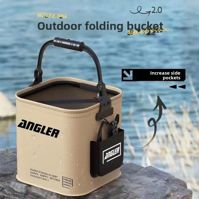 

Bucket Multifunctional Foldable Fish Bucket Luya Wild Fishing Fish Protection Portable Wear-resistant