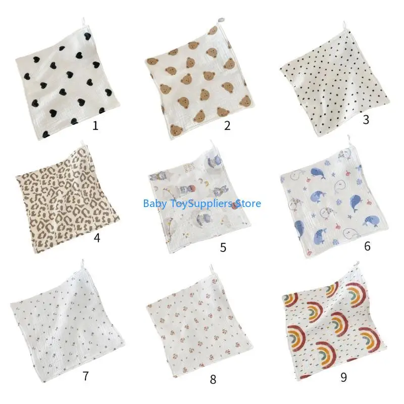 

R1WF Wiping Towel Towel Muslin Washcloths Nursing Towel Saliva Wipe 30x30cm