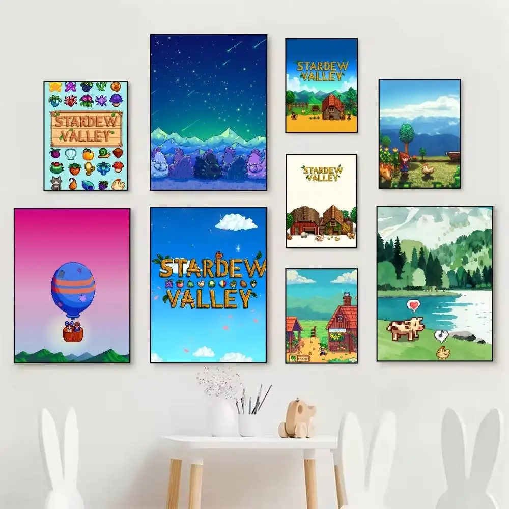 Classic Video Game S-Stardew Valleys Posters Fancy Wall Sticker for Living Room Bar Decoration Wall Decor