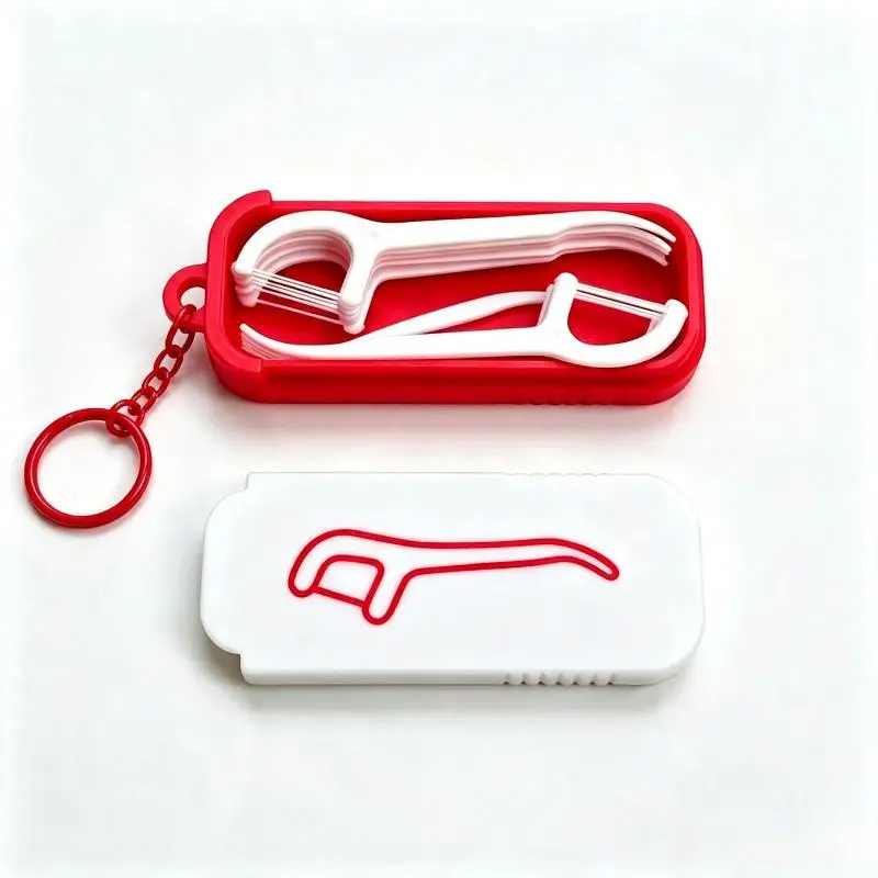 Weiße Zahnpflegebox, Mini-Zahnstocher- und Zahnseiden-Organizer, Schiebe-Aufbewahrungsbox für kleine Gegenstände, für Zuhause, Büro und Reisen. – Detail 5