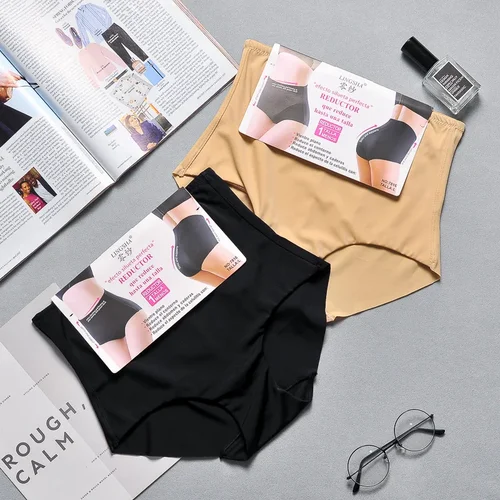 Ropa interior moldeadora de cuerpo sin costuras para mujer, ropa interior Sexy de seda de hielo, levantador de cadera, bragas moldeadoras adelgazantes, bragas de Control