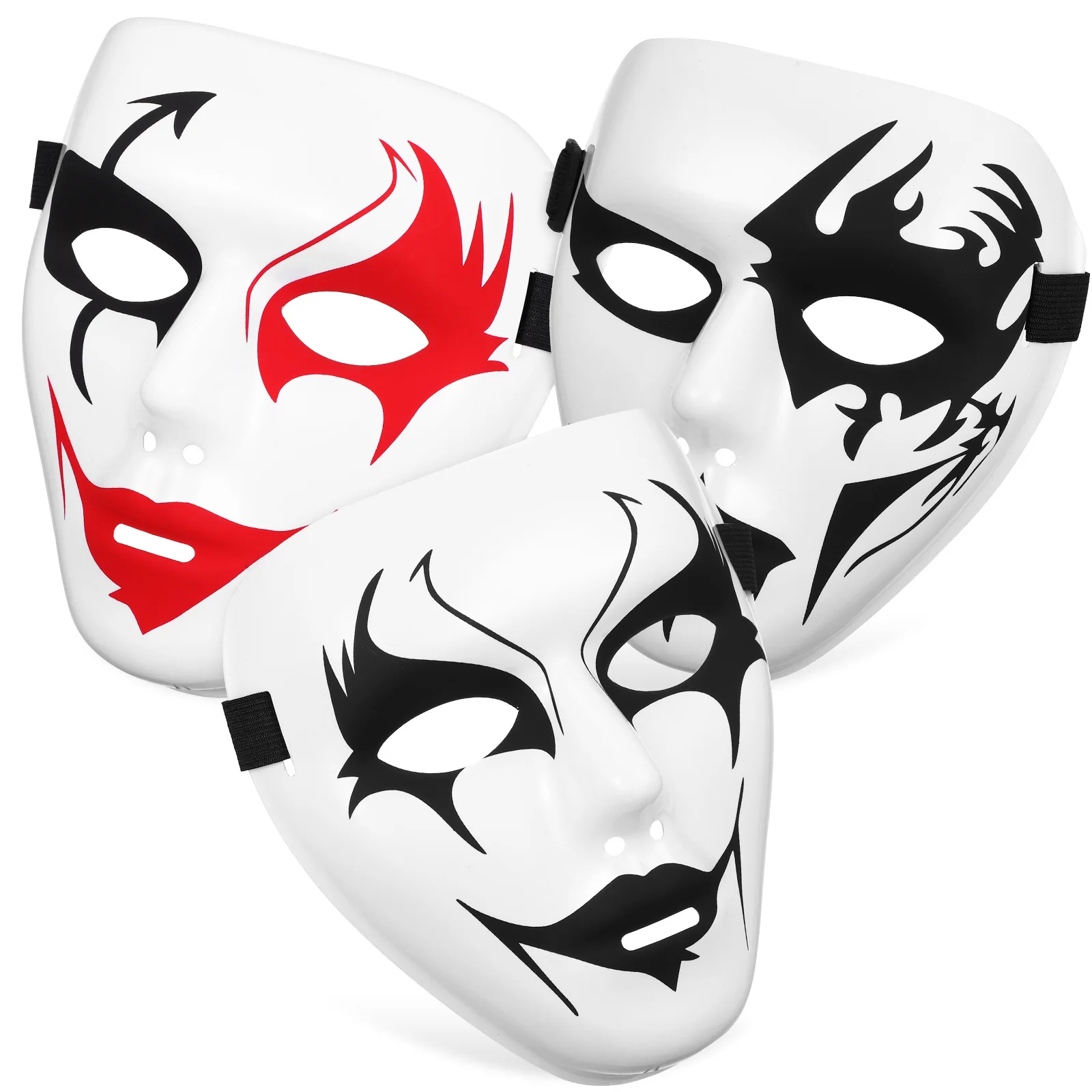 

3Pcs Street Dance Masks Halloween Horror Mask Scary PVC Party Cosplay Prop for Performances and Haunted House Decor