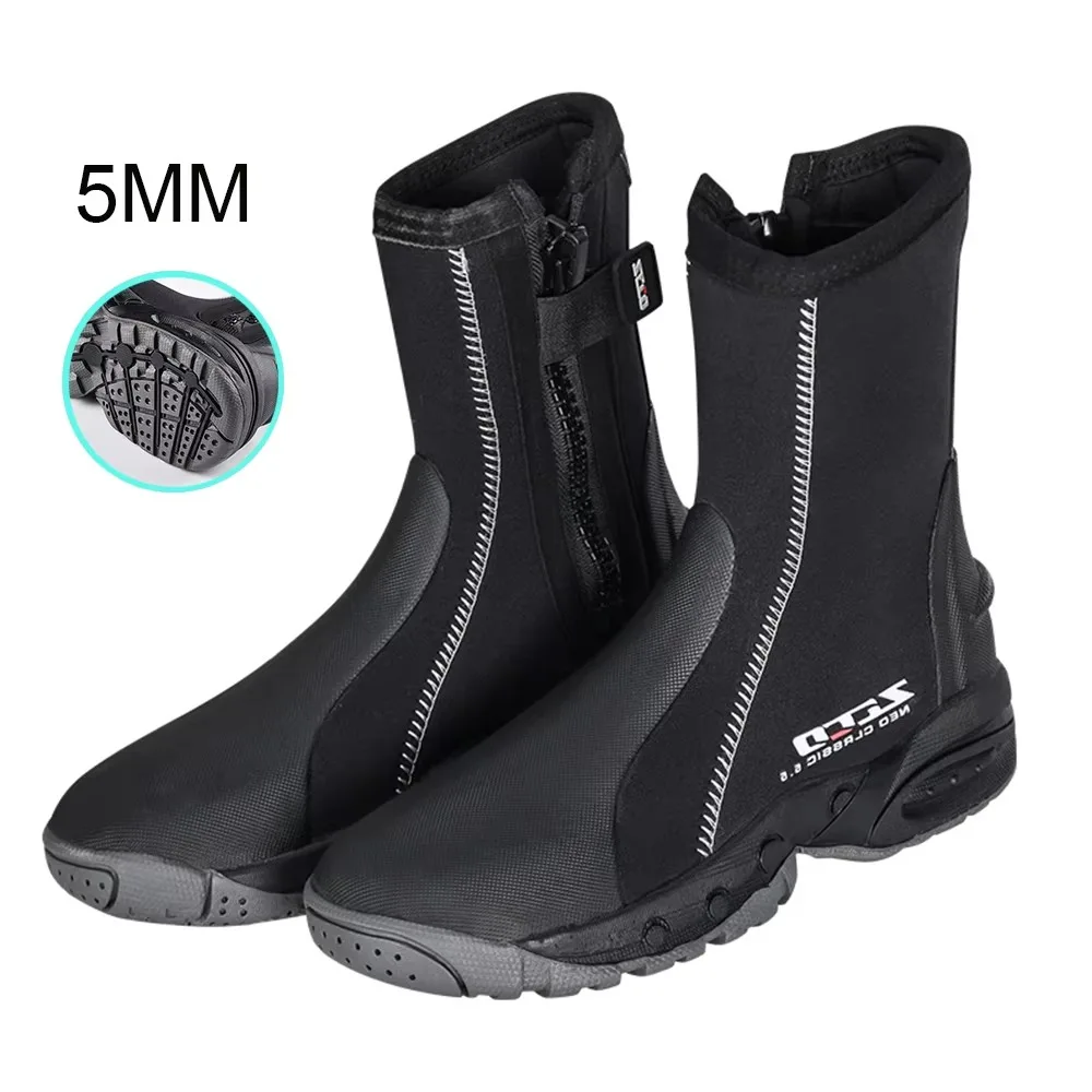 

Неопреновые ботинки для дайвинга 5 мм, высококачественные ботинки для дайвинга с холодной водой, нескользящая подошва, спортивная обувь для водных видов спорта на открытом воздухе