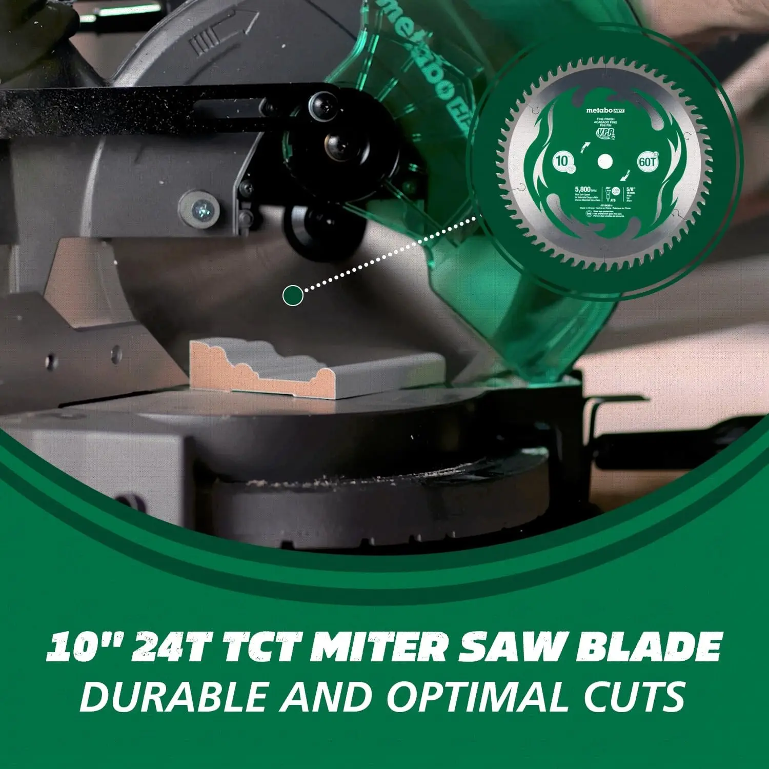 Imagem -05 - Metabo-hpt Composto Miter Saw 10 Miter Saw Mesa Grande Saw para Madeira Power Saw com 15-amp Motor Preciso Miter a