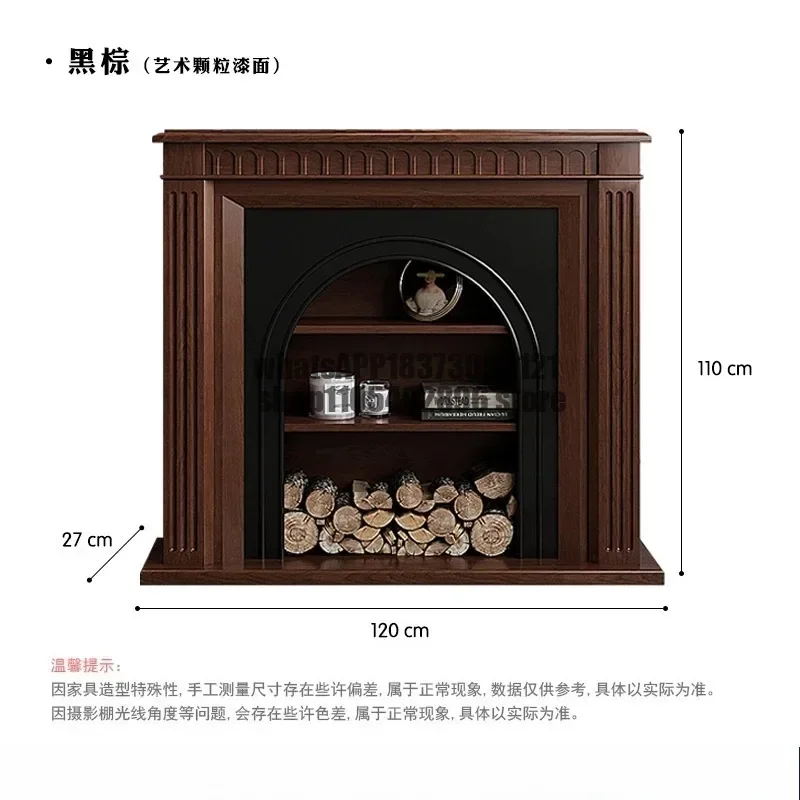 French retro fireplace decorative cabinet with lamp, walnut color shelf, medieval entrance side cabinet displayed again