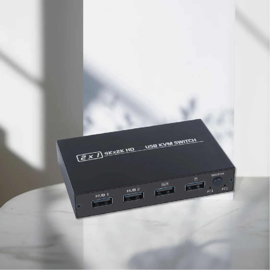 4K*2K KVM Switch Splitter 2in1 2-Port HDMI-Compatible HDTV USB Plug And Play Hot for Share 1 Monitor/Keyboard& Mouse