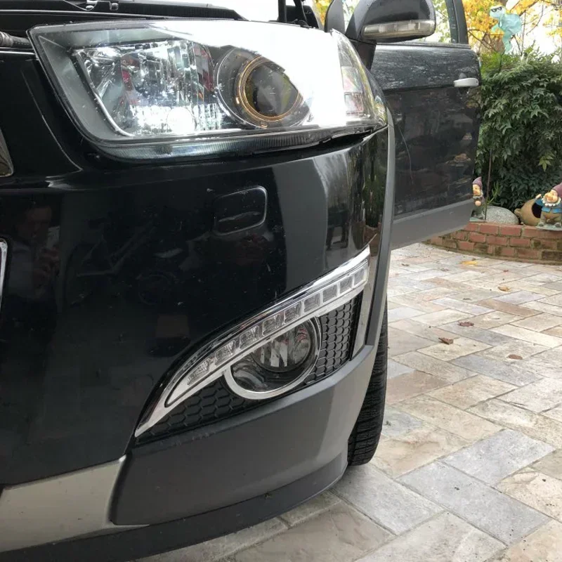 12V Car LED DRL Daylihgts For Chevrolet Captiva 2011 2012 2013 Yellow Turn Signal LED Daytime Running Light Foglamps Headlamp