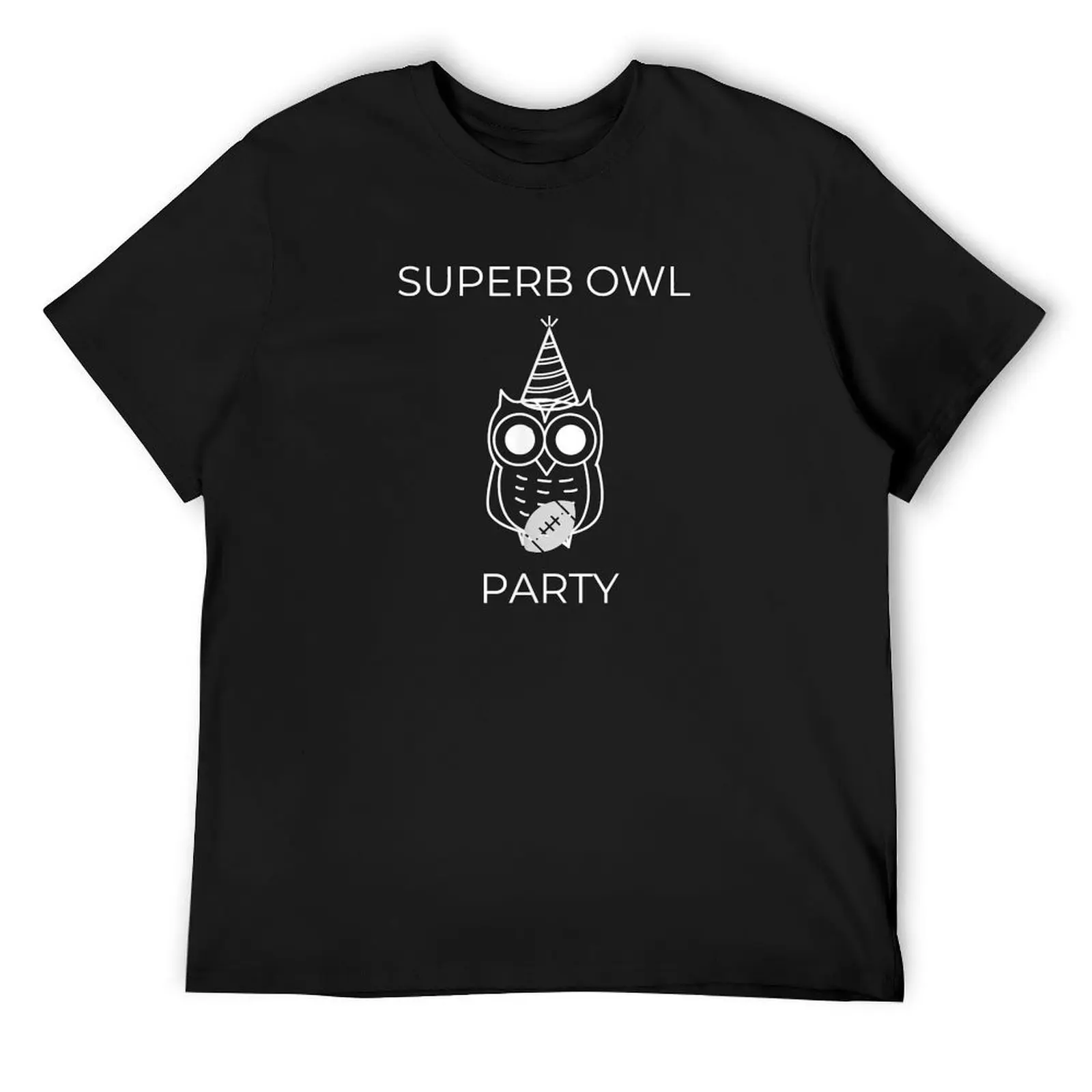 Superb Owl Party` T-Shirt for a boy man clothes anime tshirt slim fit t shirts for men