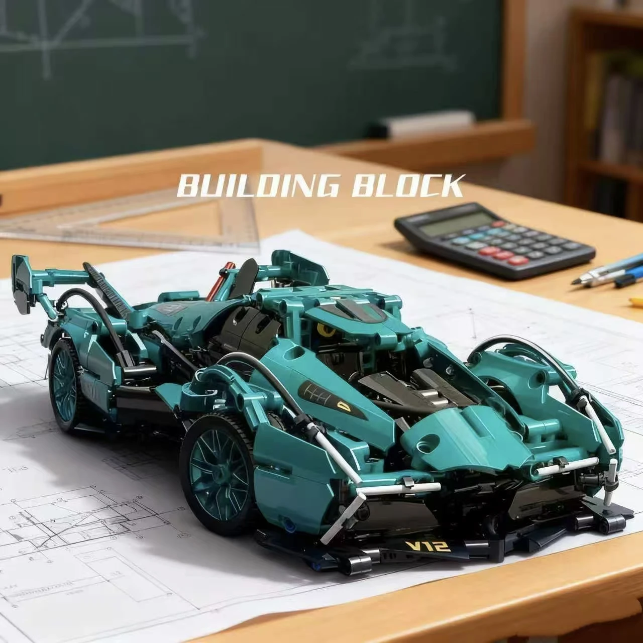 600 pieces of light blue sports cars, hand-assembled, perfect for desktop decorations and collectibles, ideal as birthday gifts. view 6