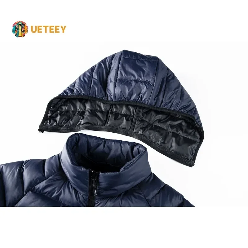 Parkas de invierno para hombre, abrigo grueso y cálido, chaquetas informales para exteriores a prueba de viento, sombrero desmontable, chaqueta acolchada con bolsillo con cremallera, prendas de vestir