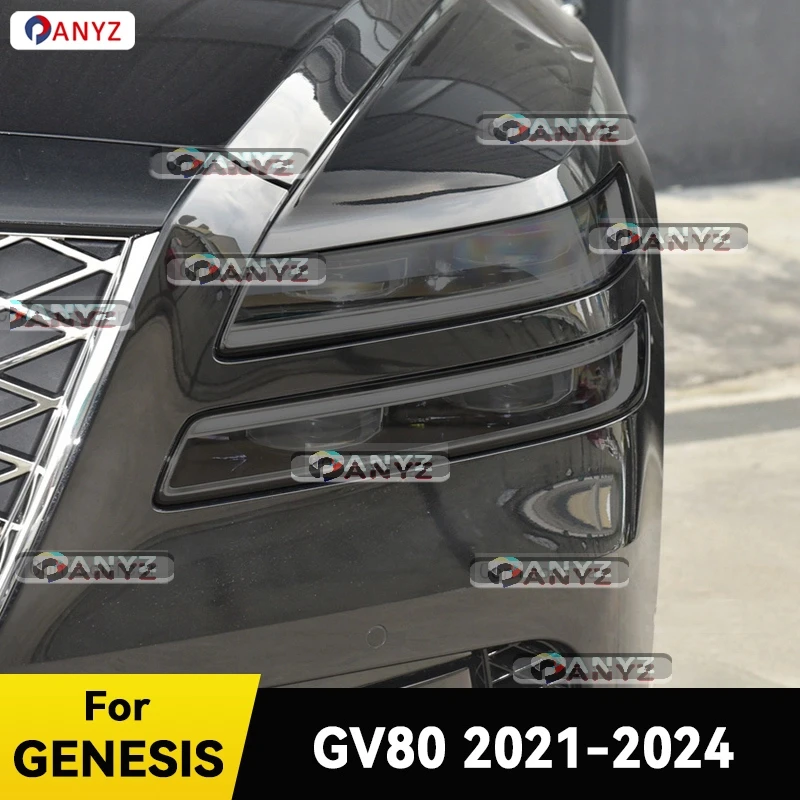 

Для GENESIS GV80 2021-2024 автомобильные фары защитная пленка для переднего света ТПУ против царапин аксессуары для фар наклейка