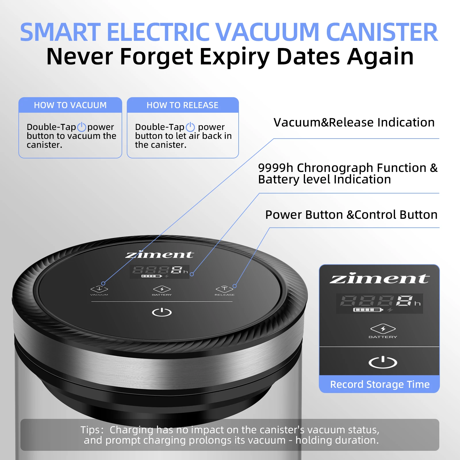 Tarro sellado al vacío, botella de almacenamiento de granos de café, 1,6l/1,1 libras, cocina, comida, grano, té, tarro de vidrio, tarro de almacenamiento fresco, accesorios de cocina