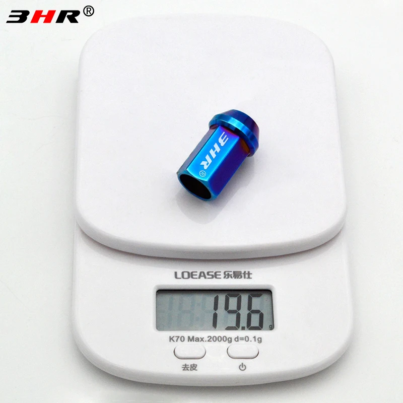 HRMin Gr5 titanium wheel lug nut M12x1.5x35mm and lock nut open end