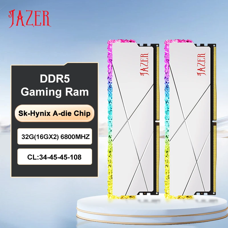 

JAZER RGB DDR5 16 ГБ 6800 МГц DDR5 32 ГБ (16 ГБX2) SK-Hynix A-die Memoria Ram