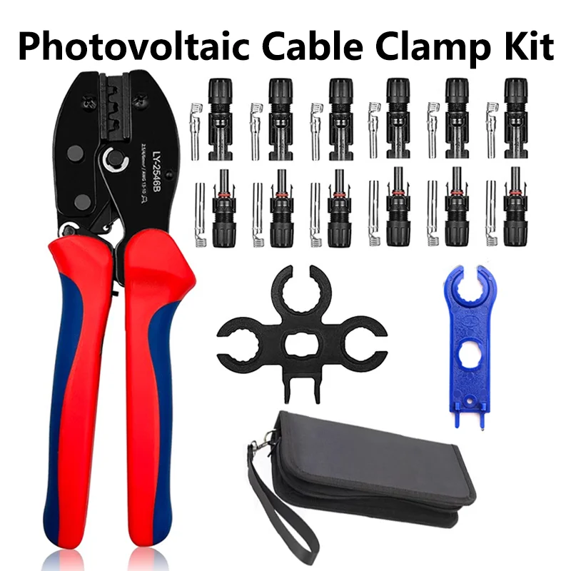 

SN-2546B PV Panel Solar Crimping Tool Kit with Spanner Wrench Crimper Stripper Solar connectors for 2.5/4/6mm2(14-10AWG)