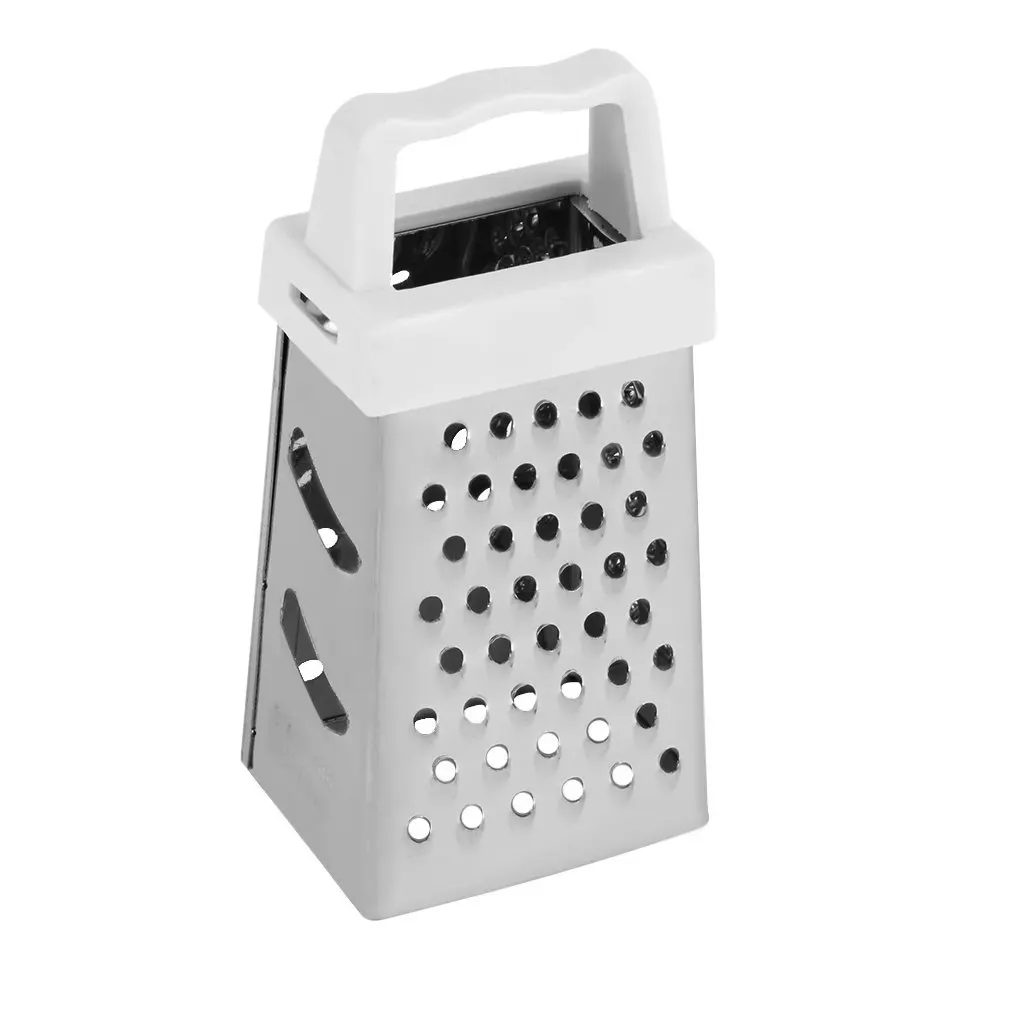 Mini 4 Sided Stainless Steel Manual Vegetable Cheese Grater With Container Box Tray Multipurpose Kitchen Tools