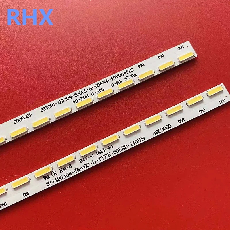 LED backlight strip for CHANGHONG LED49C3000ID 49Q1S STRIP LIGHT STJ490A04-REV00-L-TYPE-60LED  60LED 3V  54cm