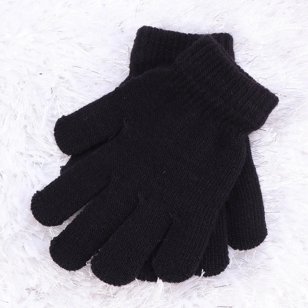 

4Pairs Winter Gloves Unisex Knitted Full Finger Warm Solid Color Red Blue White Black Soft Comfortable Lightweight Gift