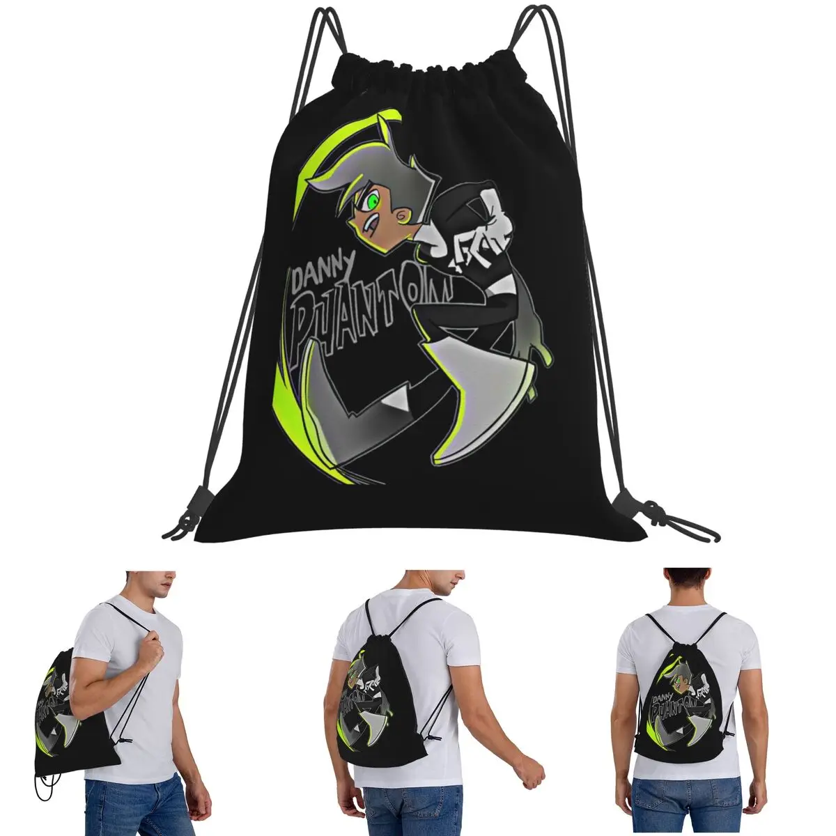 

Рюкзаки Danny Phantom, модные портативные сумки на шнурке, спортивная сумка, сумки для книг для студентов-путешествий