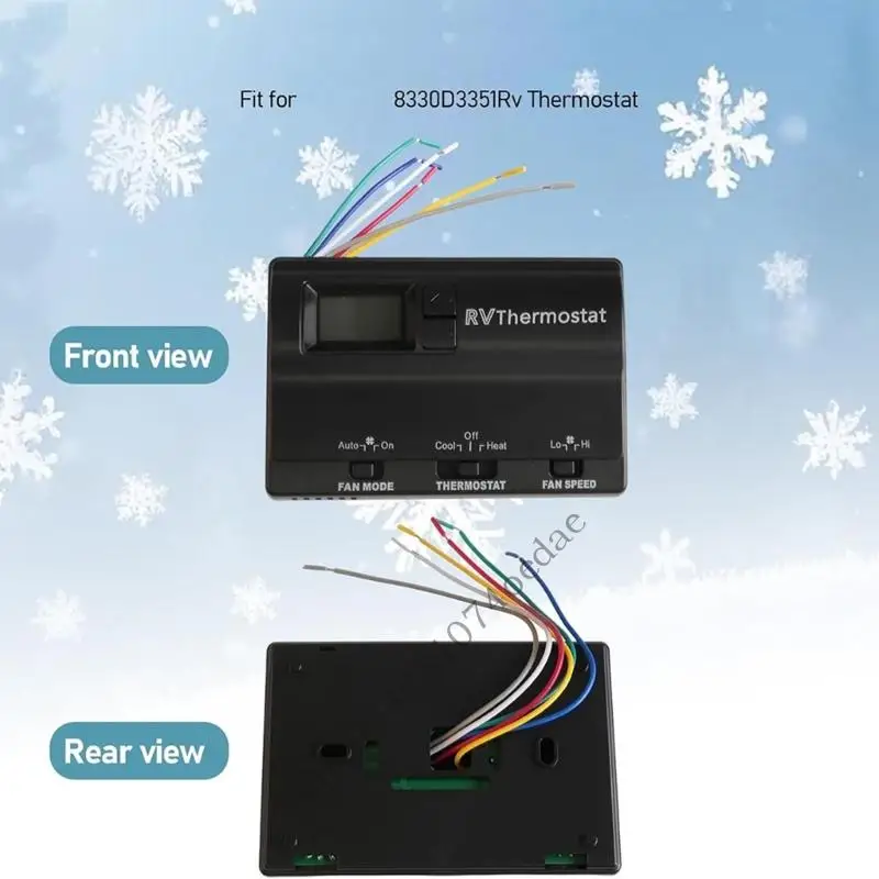 Wall Mount Digital Heat Cool Thermostat Panel 8330D3351 with LCD for Trailer Use 