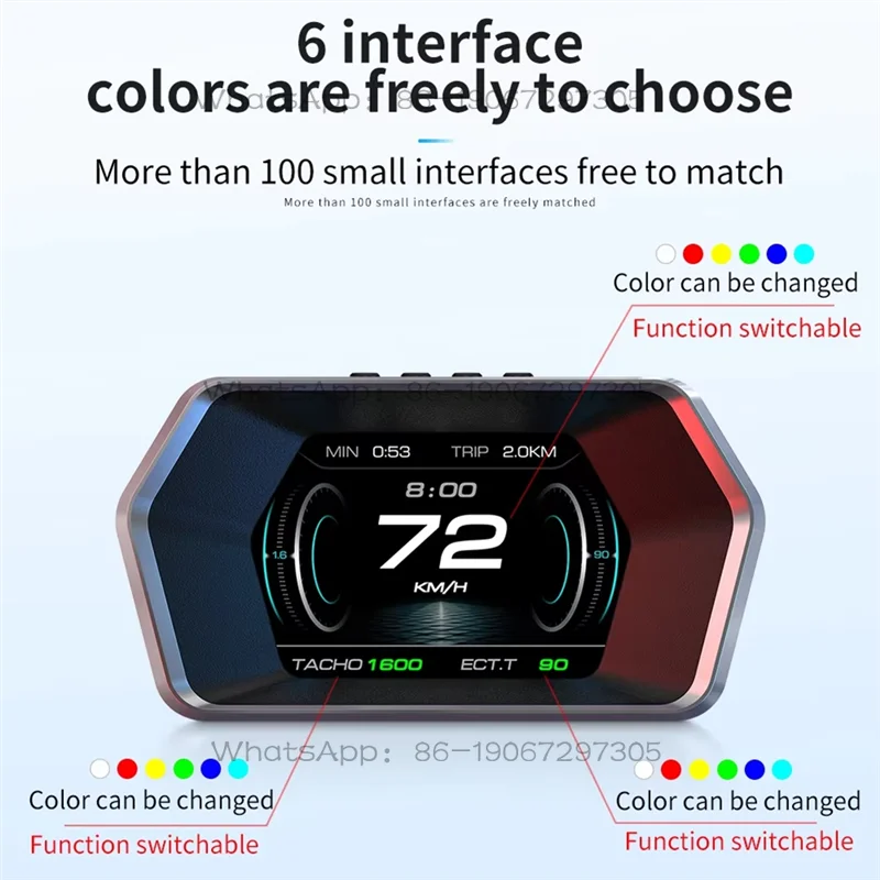 

P17 Car Digital Display, GPS Speedometer with Voltage and Temperature Gauges-A87Q