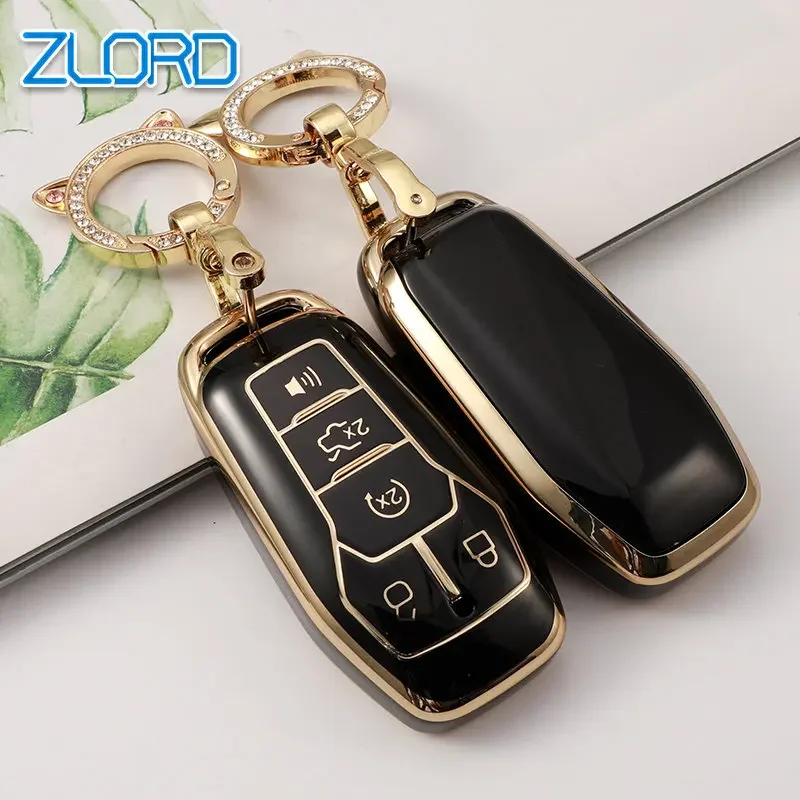 

2019 Key Cover Case For Ford Fusion Mondeo Mustang F-150 Explorer Edge 2015 2016 2017 2018 Car Styling Key Protection Keychain