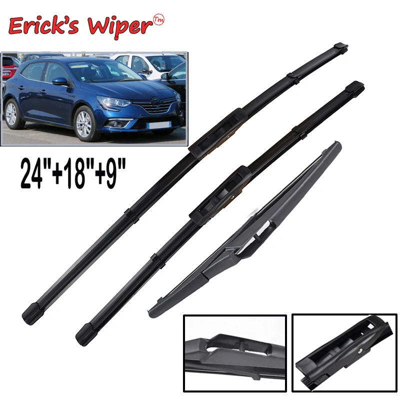 Erick's Wiper Front & Rear Wiper Blades Set For Renault Megane 4 2017 - 2023 Windshield Windscreen Window Rain Brushes 24