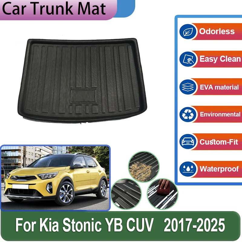 

Аксессуары для Kia Stonic 2024 2017 ~ 2025 YB CUV KX1, коврик для багажника, водонепроницаемый защитный вкладыш, легко чистящиеся автомобильные аксессуары
