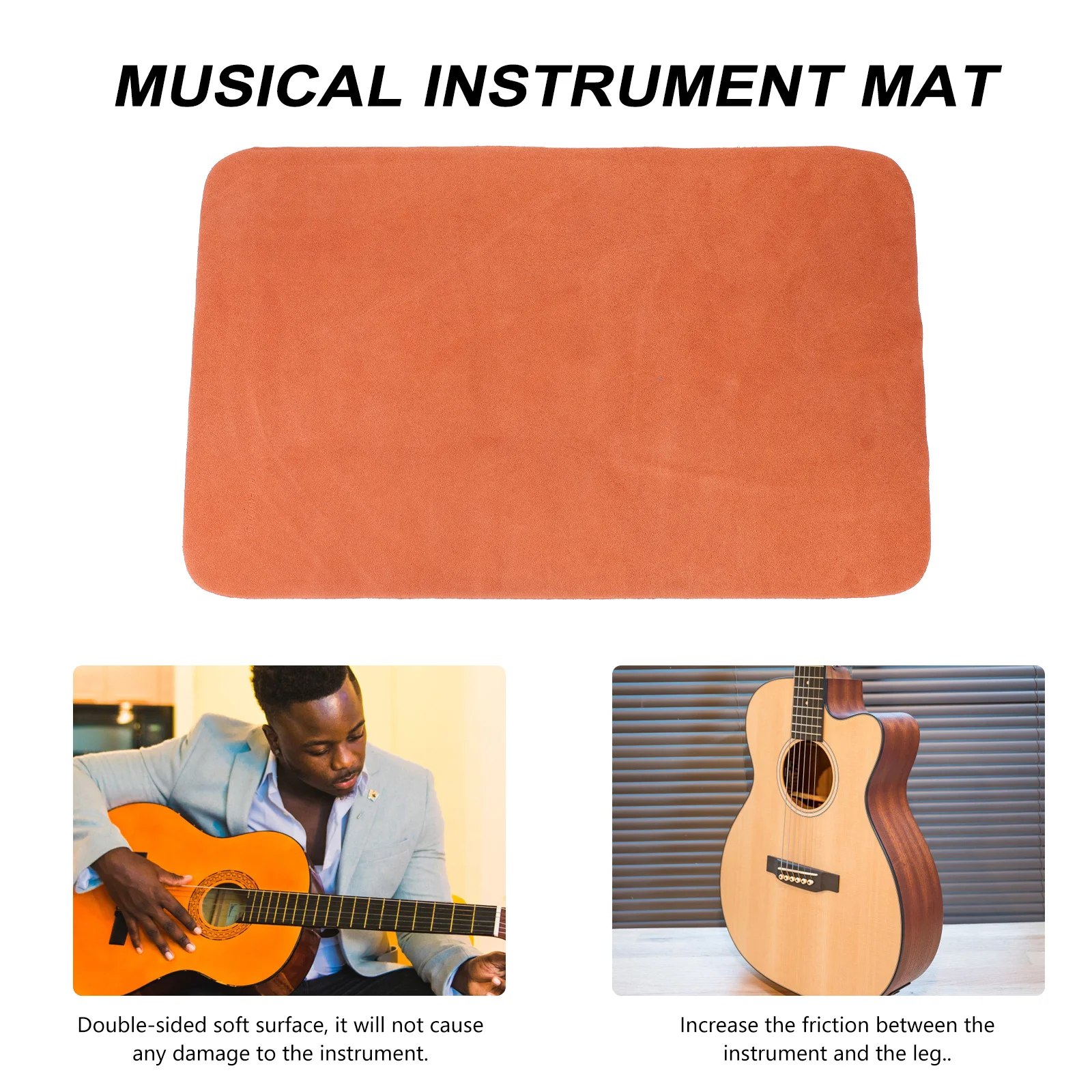 

Cowhide Instrument Anti-Slip Pad 25X40Cm Double-Sided Mat For Erhu Guitar Musical Instruments Lightweight Cushion Accessory