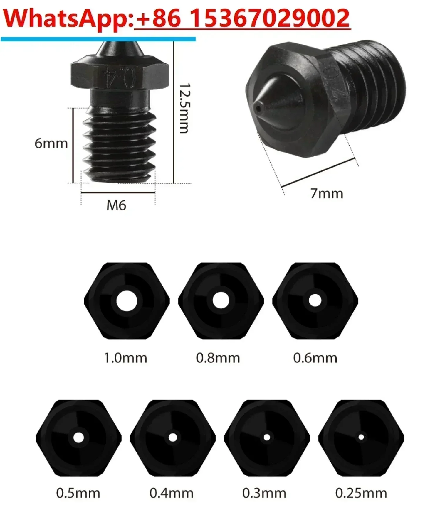 Sharp Nf V6 Hardened Steel Nozzles Hotend E3D 3D Printing Accessories