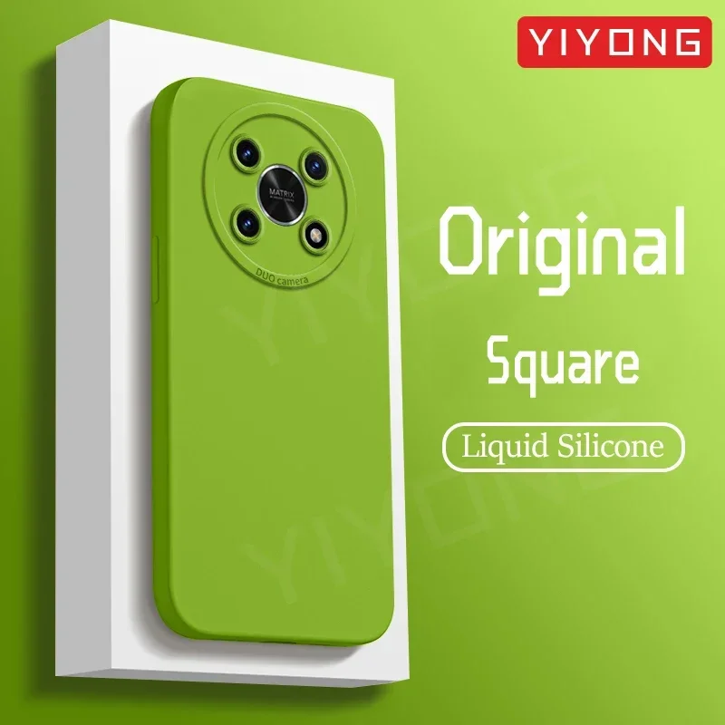 For HonorX9 5G Case YIYONG Square Liquid Silicone Soft Cover For Huawei Honor X9d X9c X9 5G HonorX9c HonorX9d Global Phone Cases