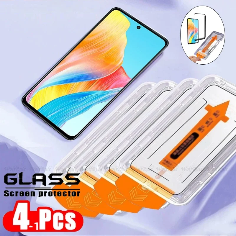 

1-4 шт. для OPPO A98, стекло OPPO A98 5G, защитное закаленное стекло с полным покрытием, простая установка, защита от пыли, защитная пленка для экрана OPPO A98