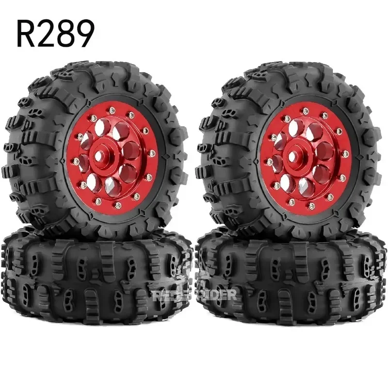 Set di ruote Beadlock in alluminio da 1,3" e pneumatici per terreno di fango per aggiornamenti 1/24 RC Crawlers Ascent UDIRC UCX24