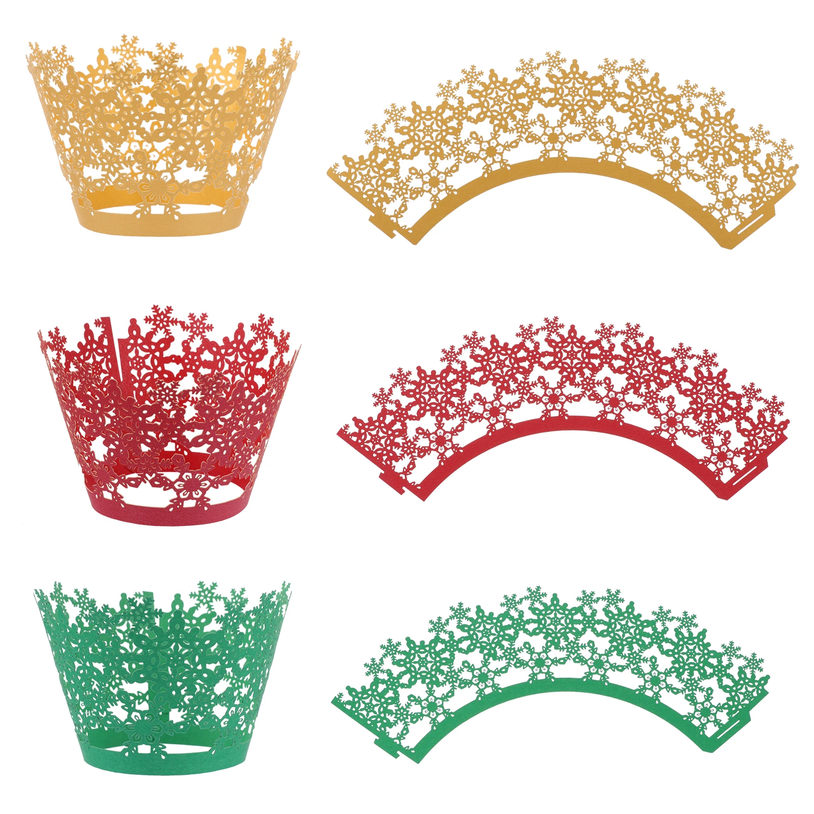 

36Pcs Cake Wrappers Christmas Hollow Snowflake Paper Baking Cups Cupcake Liners Muffin Wrapping Paper Dessert Decoration Party