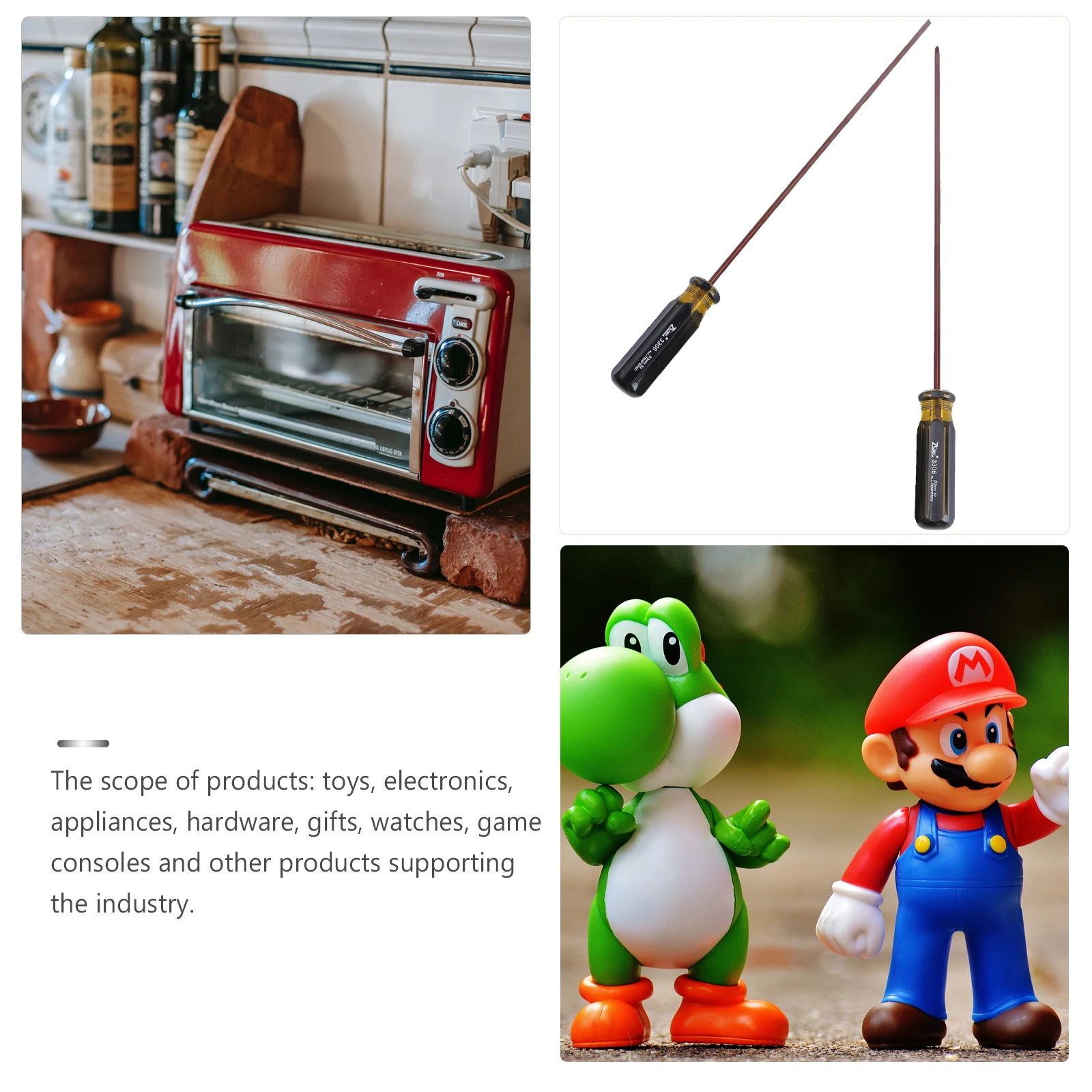 2 Pcs Screwdriver Set Long Small Head Durable Magnetic Cross Word Flathead Slotted Tools Home Maintenance