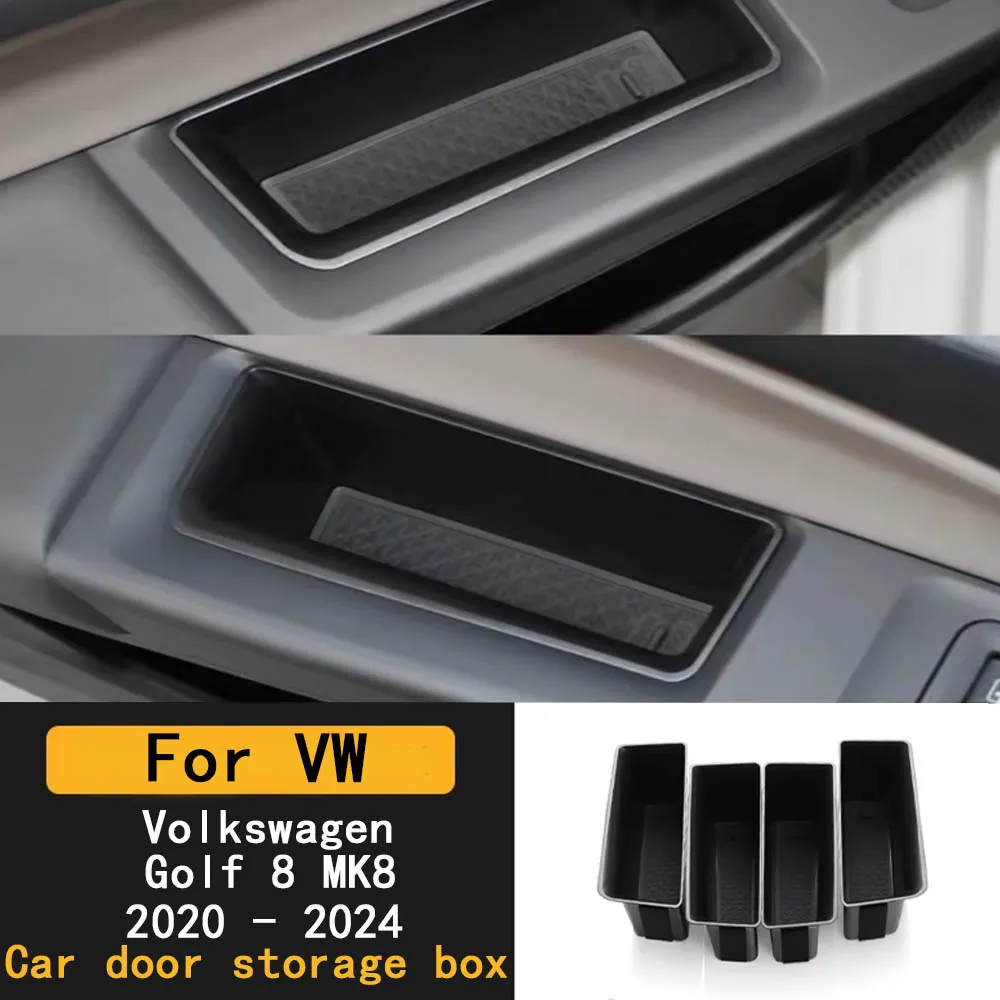 

For VW Volkswagen Golf 8 MK8 2020 - 2024 Acc. Front & Rear1 Pair Car Door Storage Box Armrest Handle Container 1 Pair