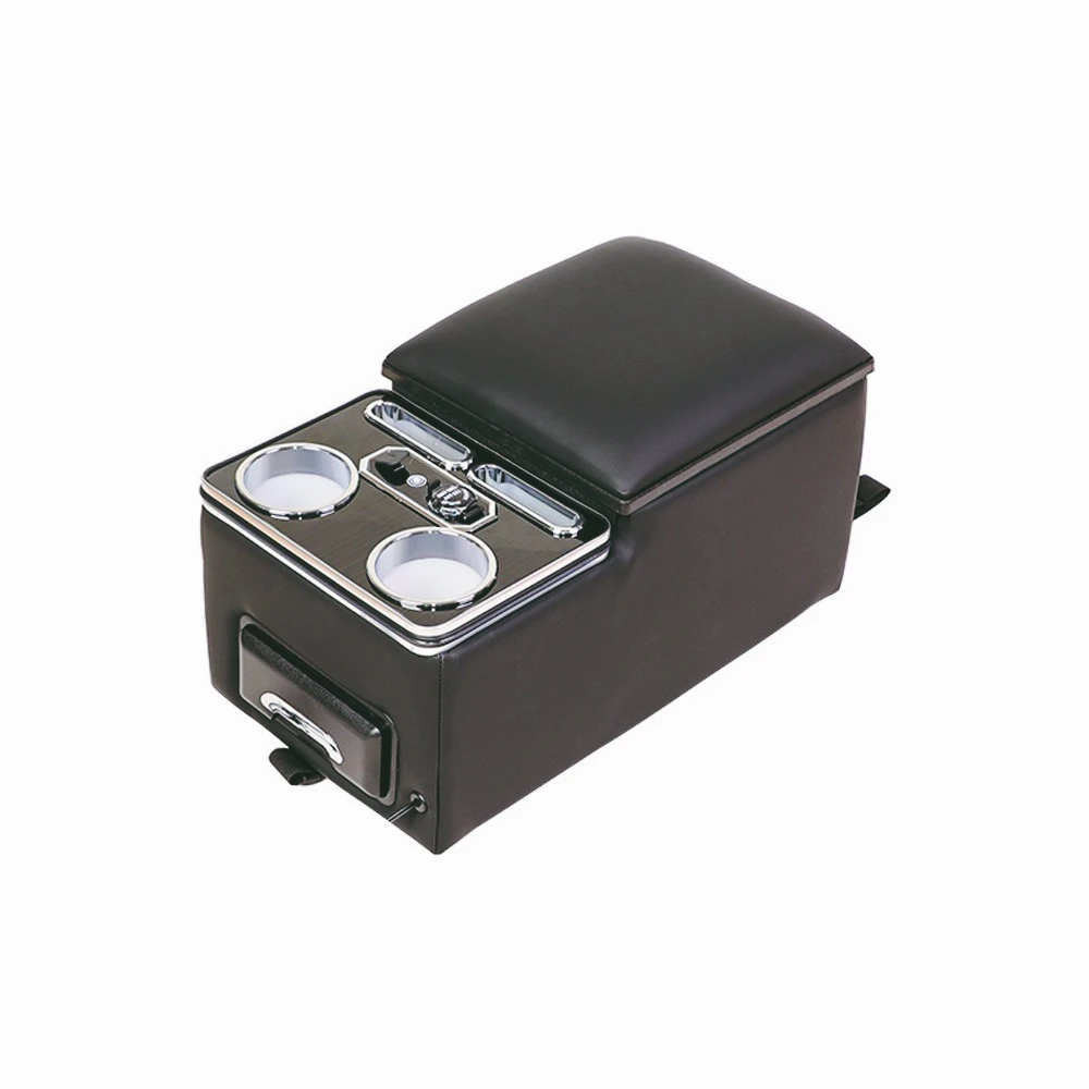 Consola central, iluminación ambiental de 7 colores, organizador para consola central, reposabrazos trasero, asiento trasero, caja de almacenamiento