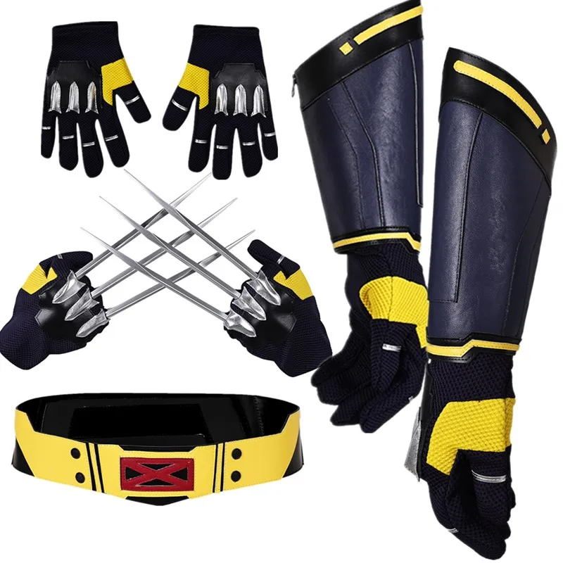 

Wolf Logan Cosplay Belt Gloves Claws Adult Men Fantasia Necklace Retro Waistband Halloween Carnival Costume Disguise Accessories