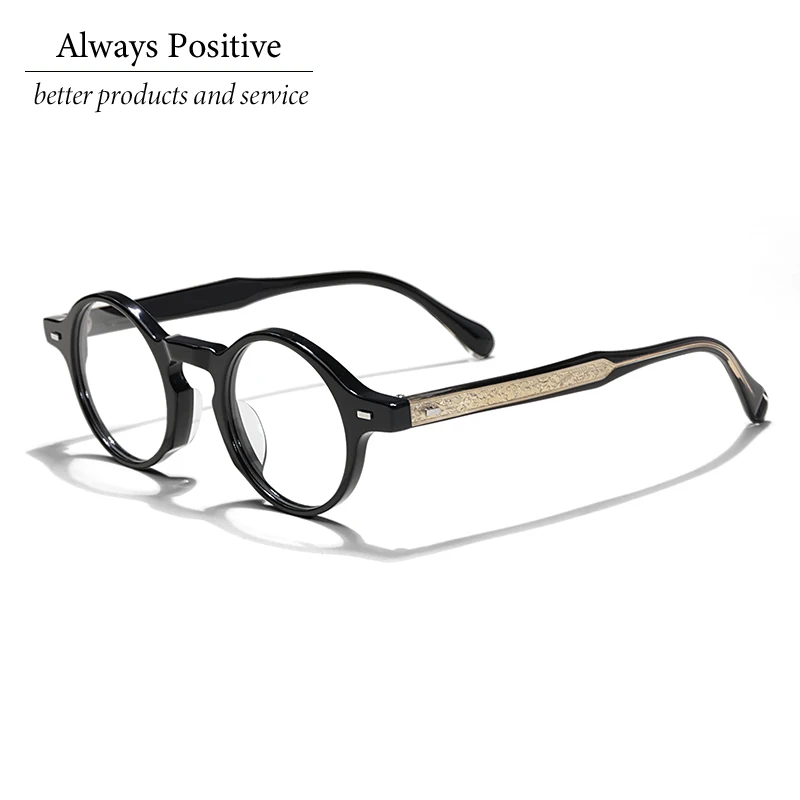 

Handmade Exquisite Round Acetate Glasses Frame Men Women optical Myopia multi-focus prescription eyewear Customization Logo