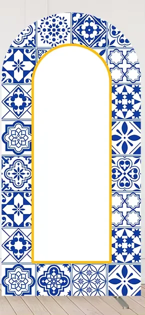 Мехофонд португальская плитка лимонная арка фон чехол для детей день рождения свадебное украшение стены двусторонний фон реквизит