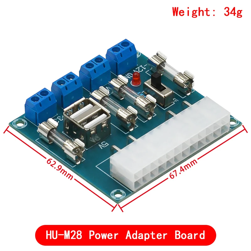 XH-M229 Desktop PC Chassis Power ATX Transfer to Adapter Board Power Supply Circuit Outlet Module 24Pin Output Terminal 24 pins