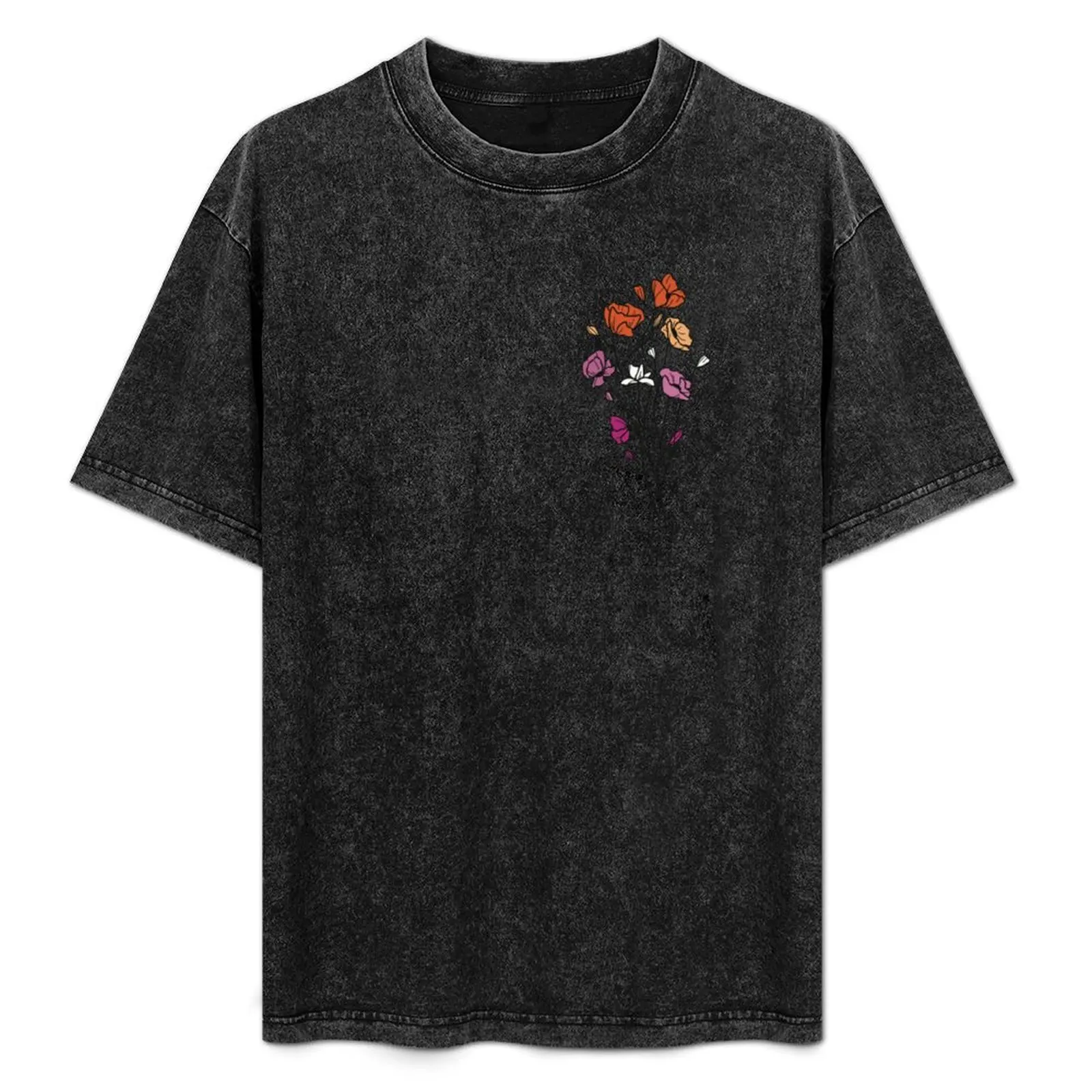 

subtle lesbian pride flowers T-Shirt Plus Size Summer Casual T-Shirt